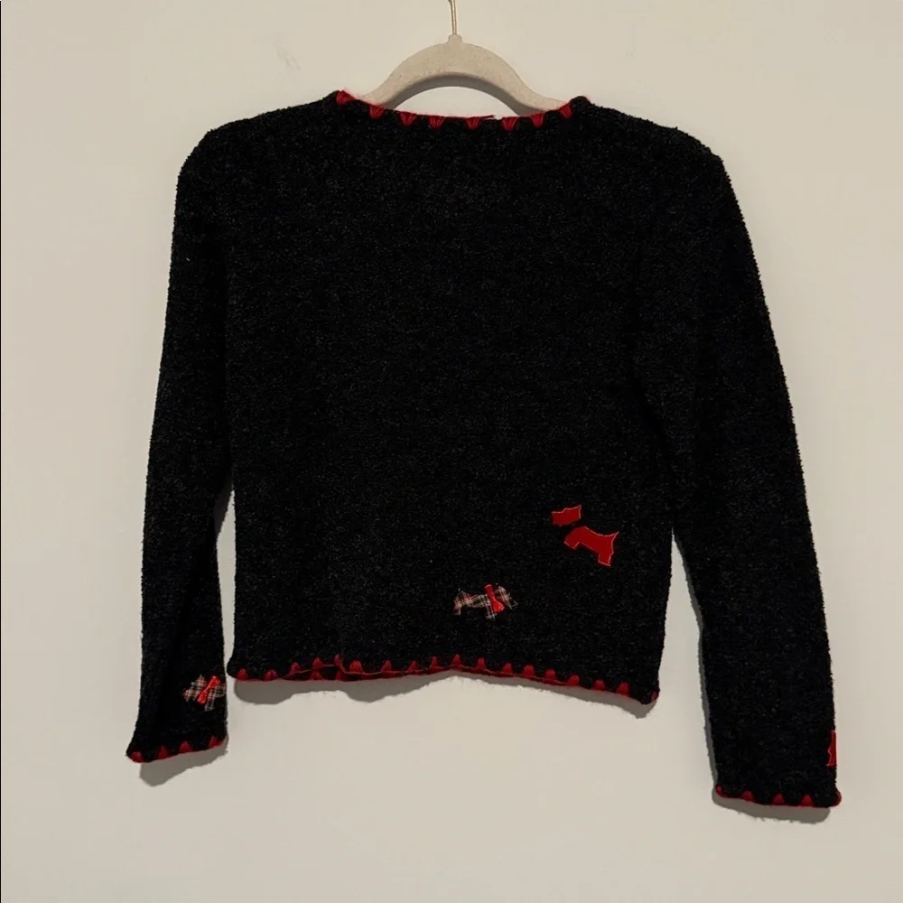 Talbots Kids Black Scottie Dog Button-Up Sweater – Size 10